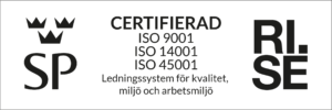 Sertifisert ISO 9001 (kvalitet), 14001 (miljø) og 45001 (arbeidsmiljø)